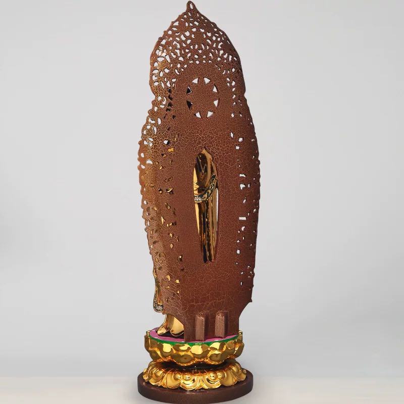 Western Three Sacred Buddha Copper Statues (Set of 3).