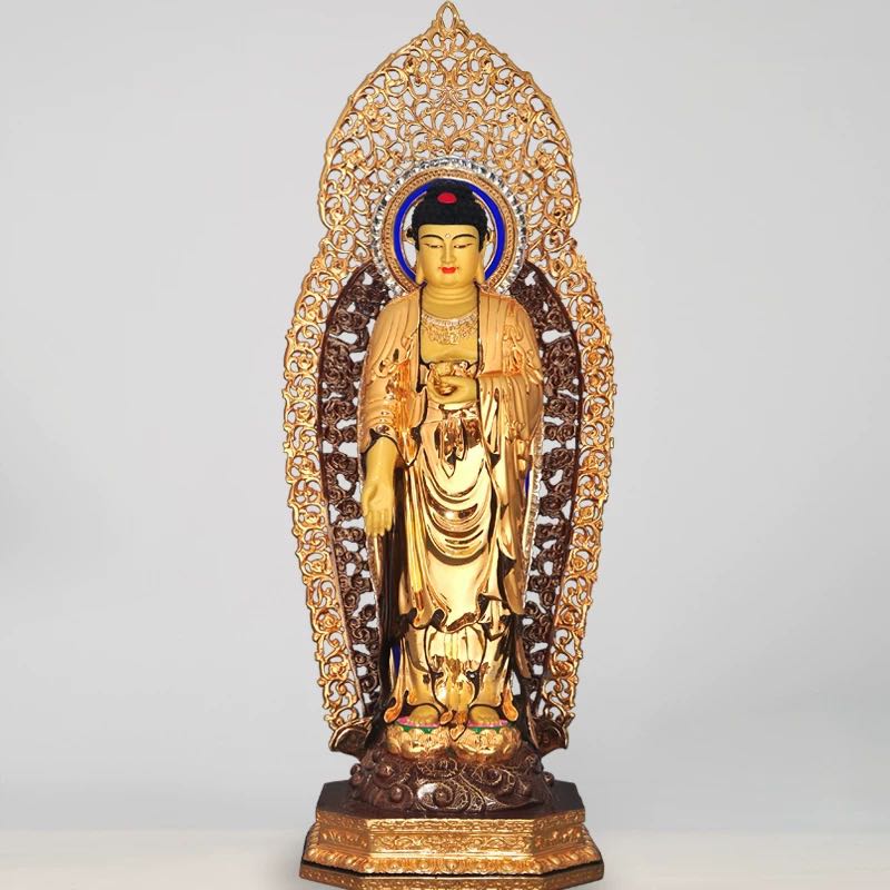 Western Three Sacred Buddha Copper Statues (Set of 3).