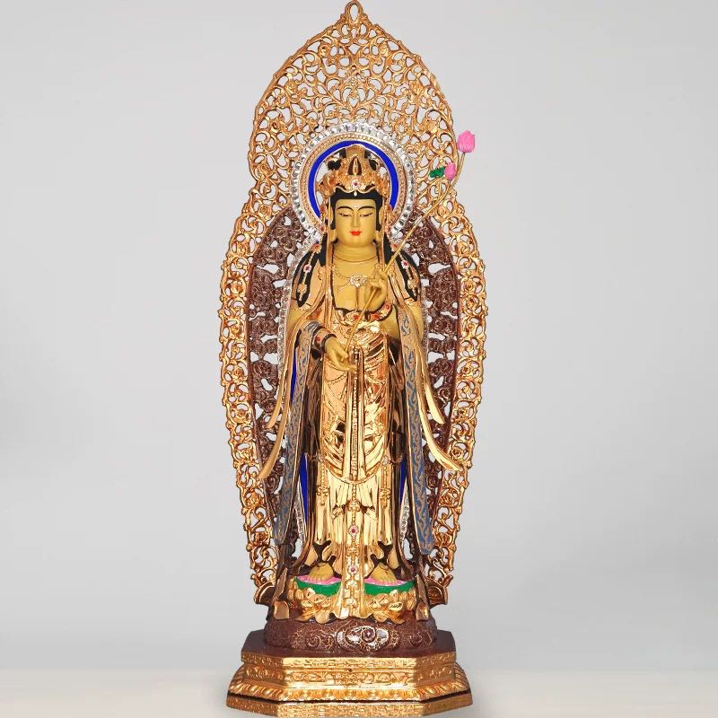 Western Three Sacred Buddha Copper Statues (Set of 3).