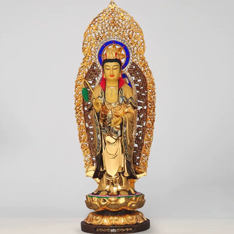 Western Three Sacred Buddha Copper Statues (Set of 3).