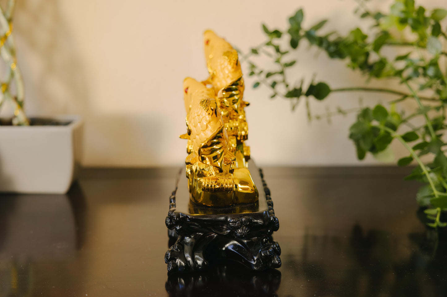 Golden Arowana Fish Statue