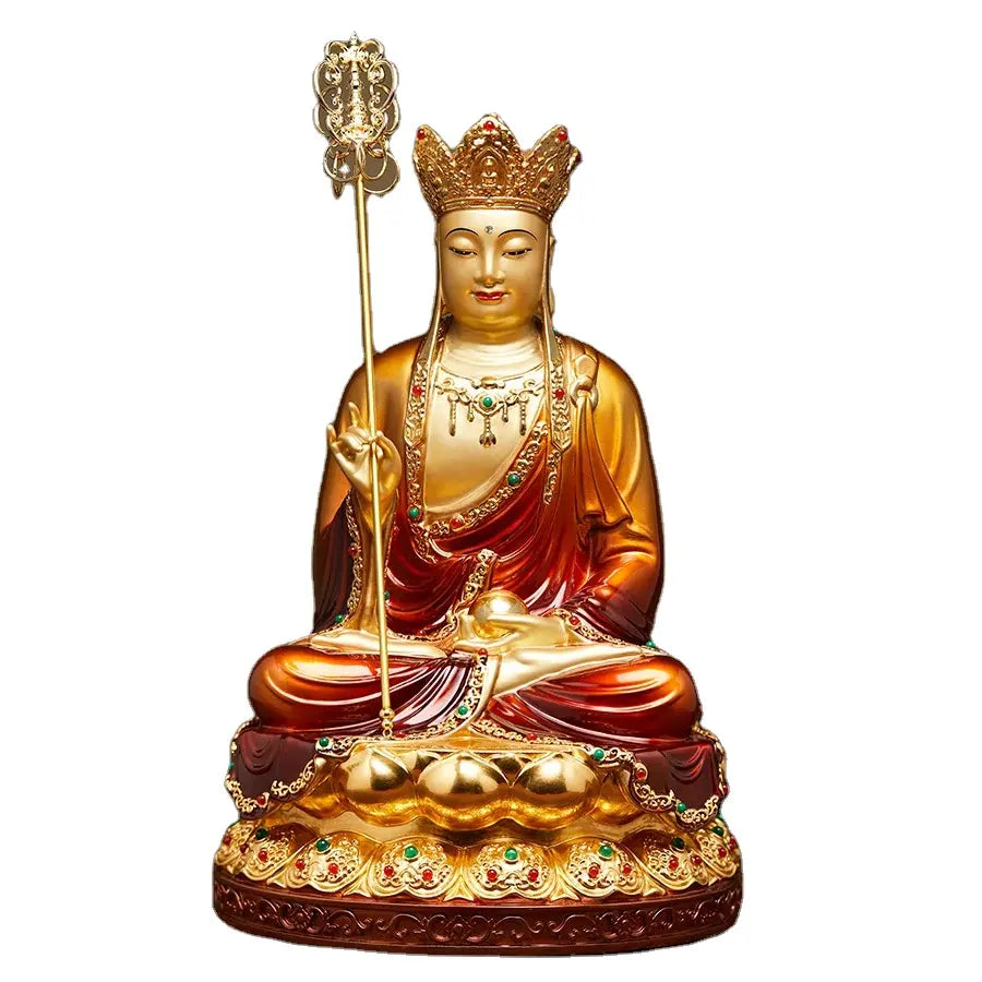 Copper Dizang King Bodhisattva Statue