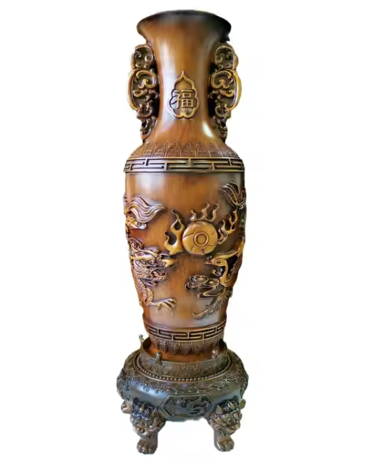 Wood Like Resin Flower Vase