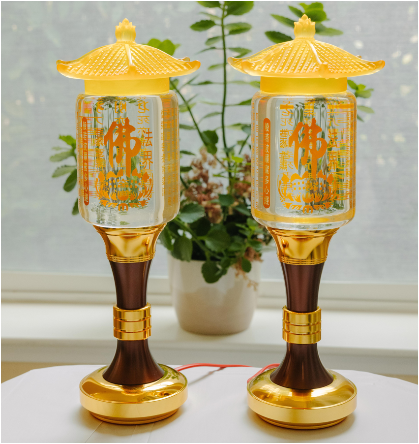 Buddhist Temple Blessing Lamps (Set of 2)