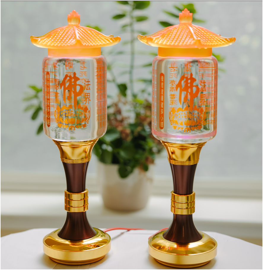 Buddhist Temple Blessing Lamps (Set of 2)