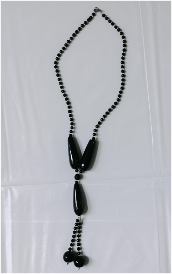 Elegant Black Beaded Necklace