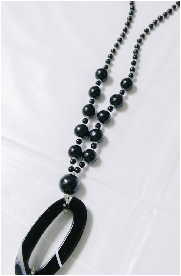 Elegant Black Beaded Necklace