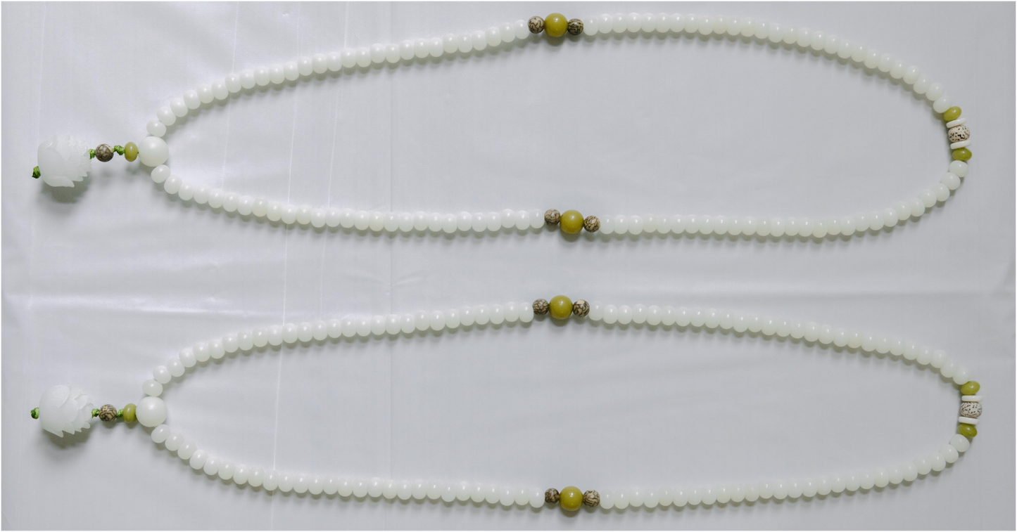 Elegant Serenity Jade Mala Beads Necklace