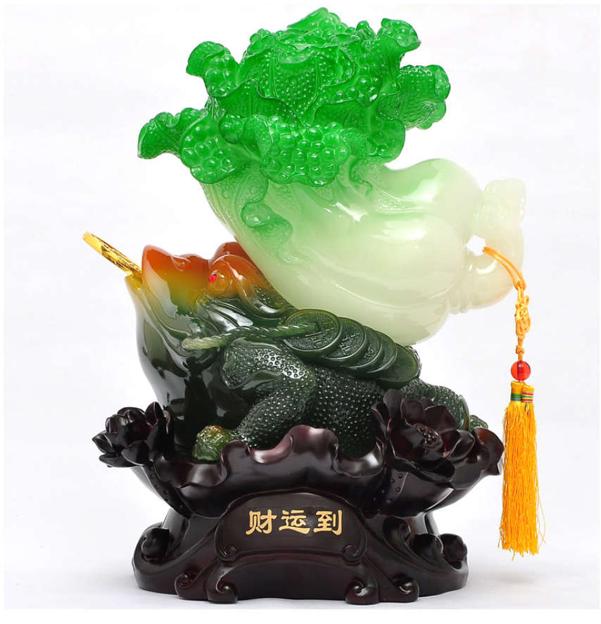Lucky Frog Resin Jade Cabbage
