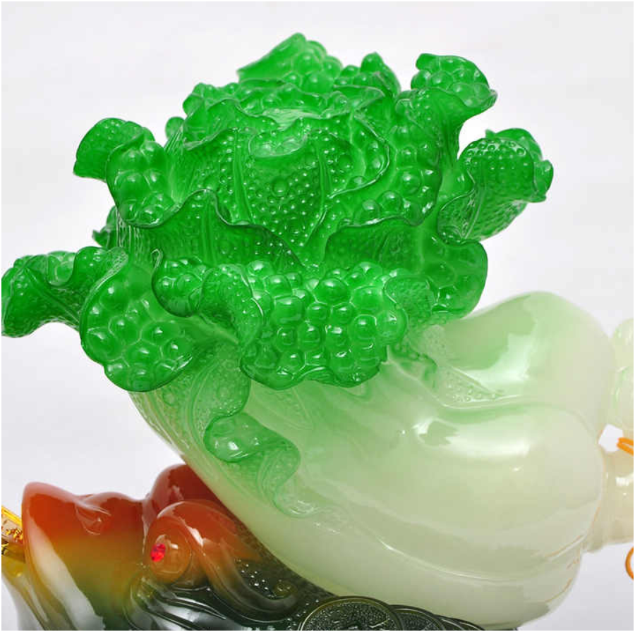 Lucky Frog Resin Jade Cabbage