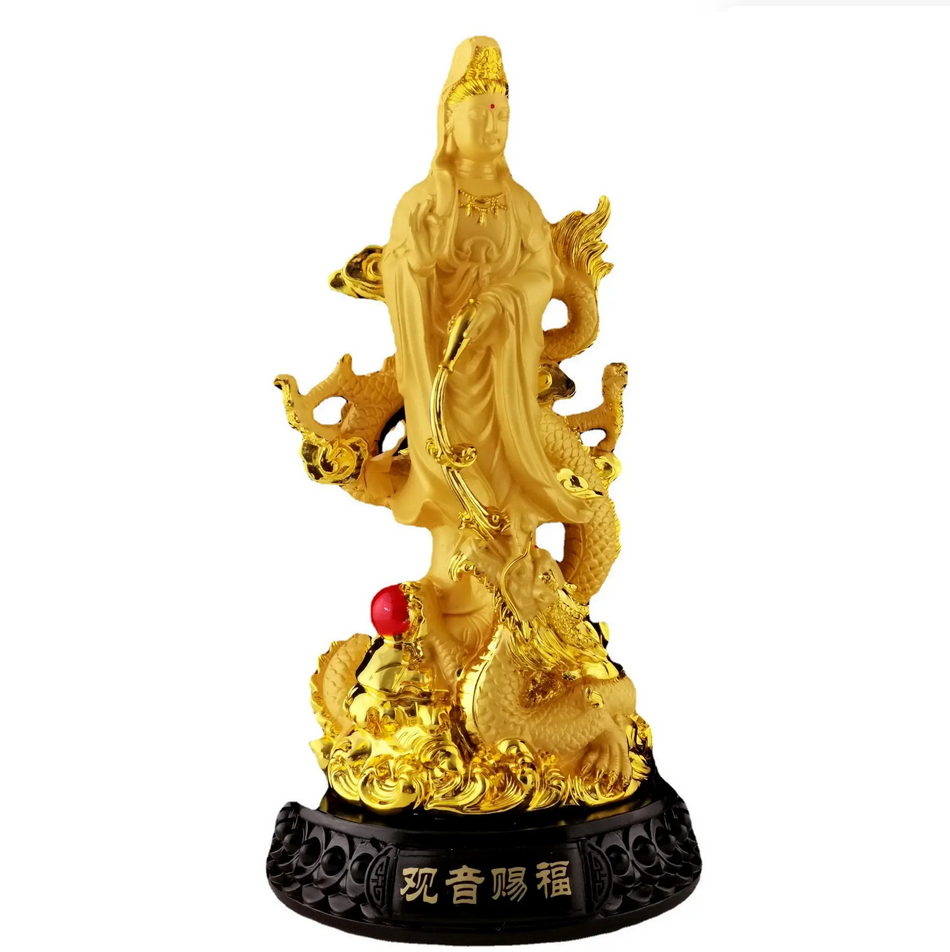 Golden Guanyin - Dragon Statue