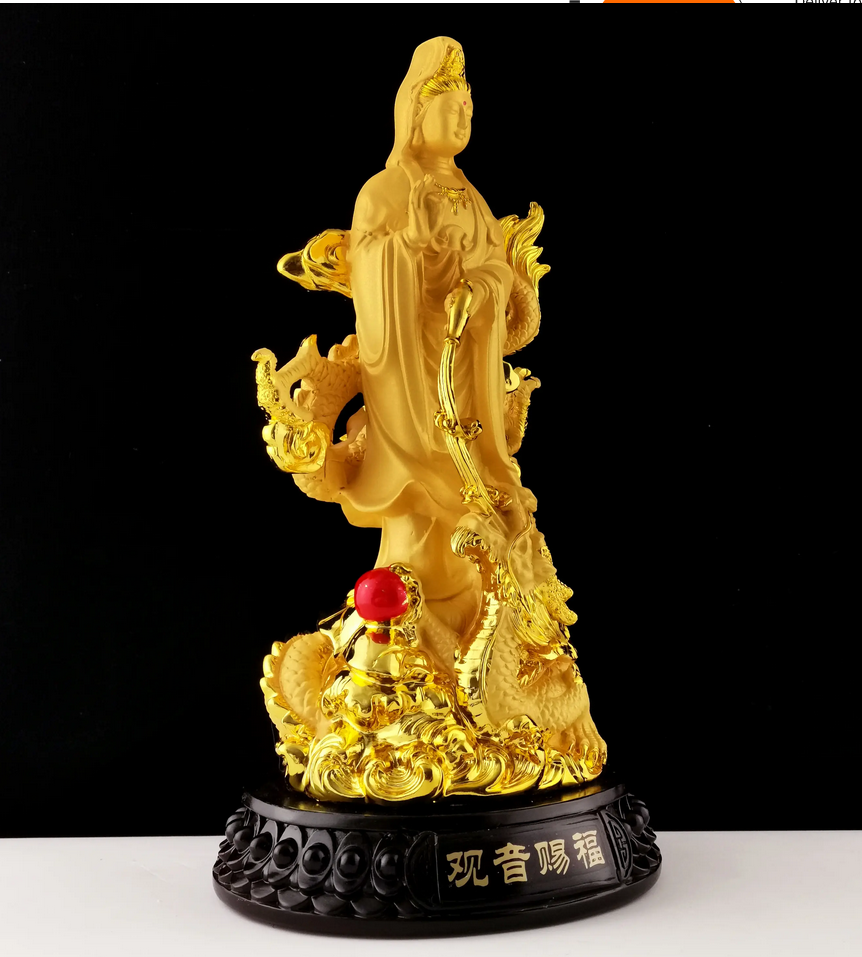 Golden Guanyin - Dragon Statue