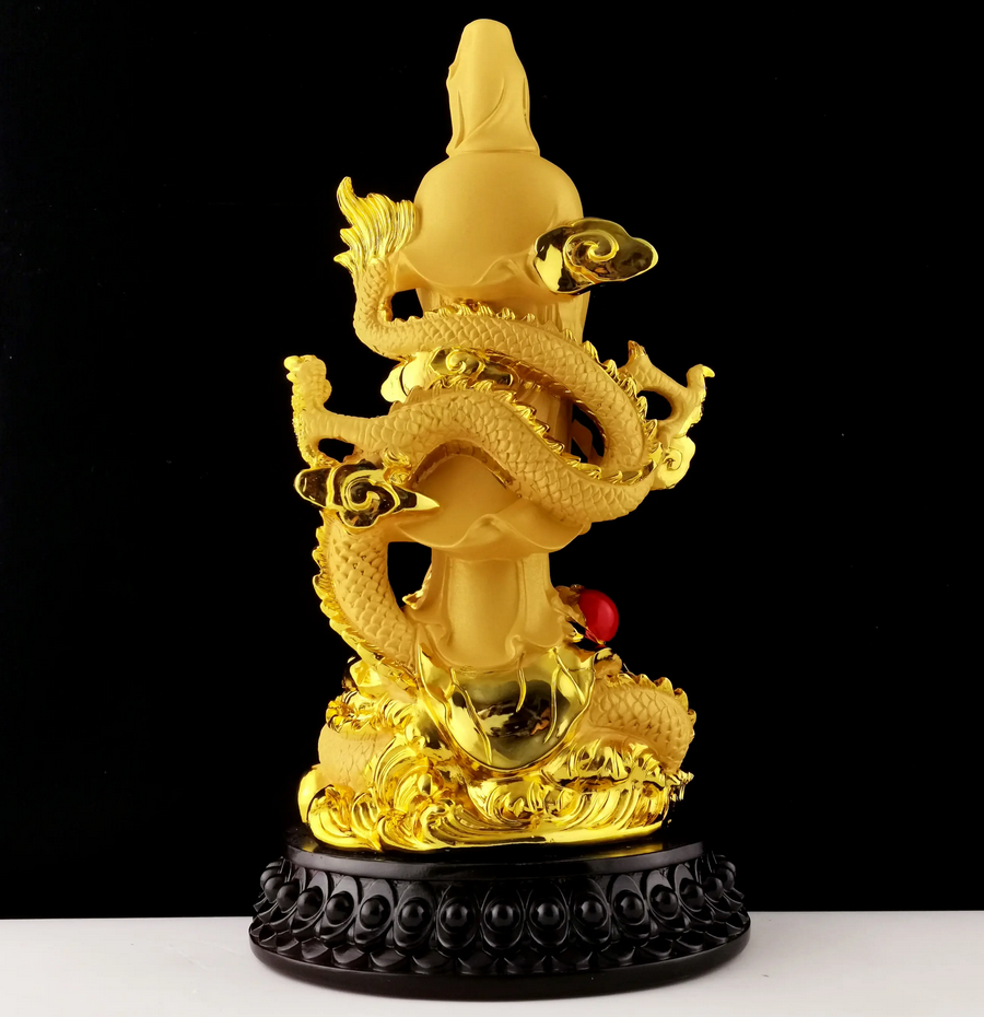 Golden Guanyin - Dragon Statue