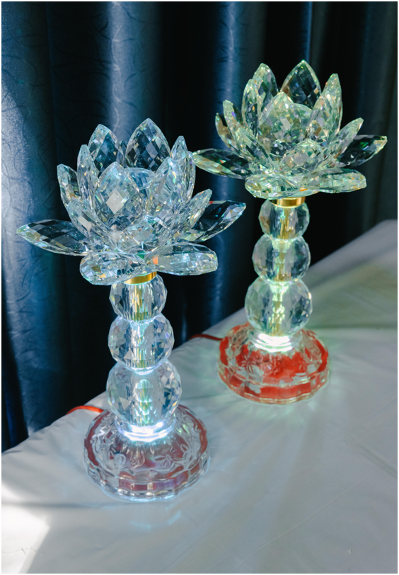 Crystal Lotus Candle & Lamp (Set of 2)