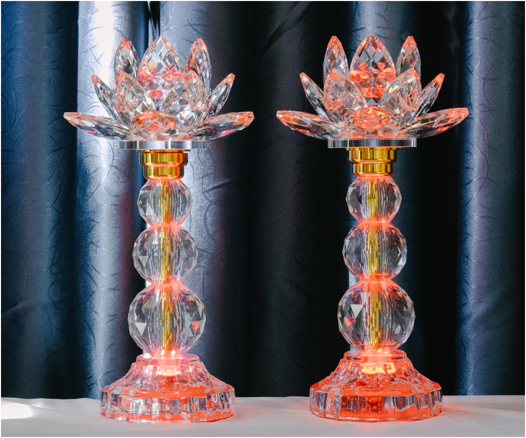 Crystal Lotus Candle & Lamp (Set of 2)