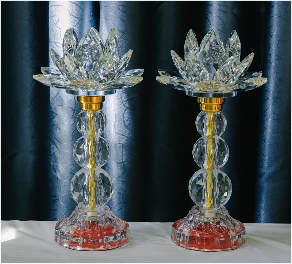 Crystal Lotus Candle & Lamp (Set of 2)