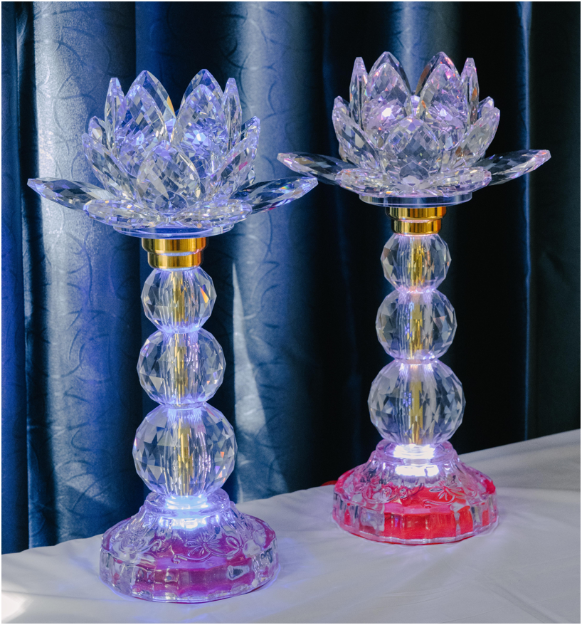 Crystal Lotus Candle & Lamp (Set of 2)