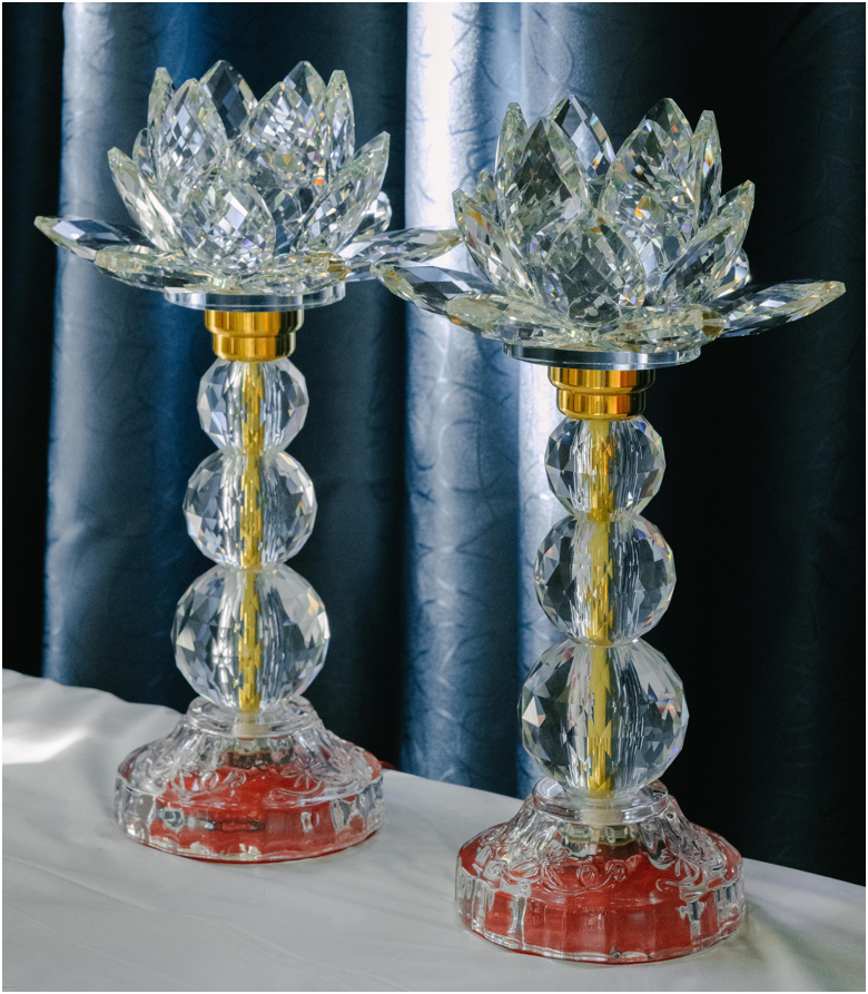 Crystal Lotus Candle & Lamp (Set of 2)