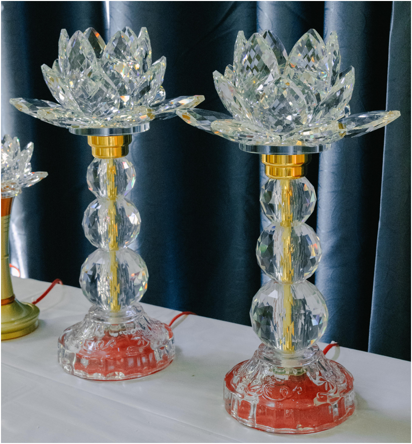 Crystal Lotus Candle & Lamp (Set of 2)