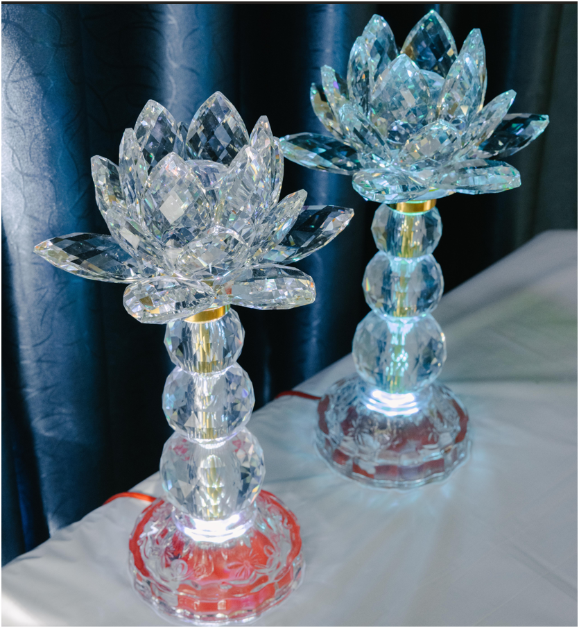 Crystal Lotus Candle & Lamp (Set of 2)