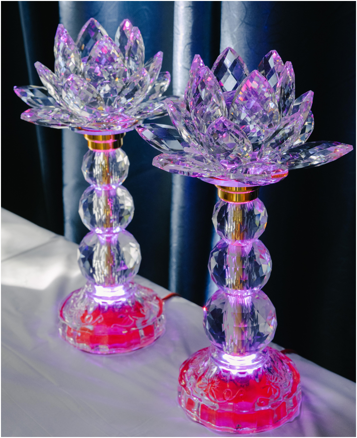 Crystal Lotus Candle & Lamp (Set of 2)