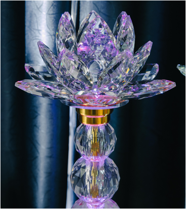 Crystal Lotus Candle & Lamp (Set of 2)