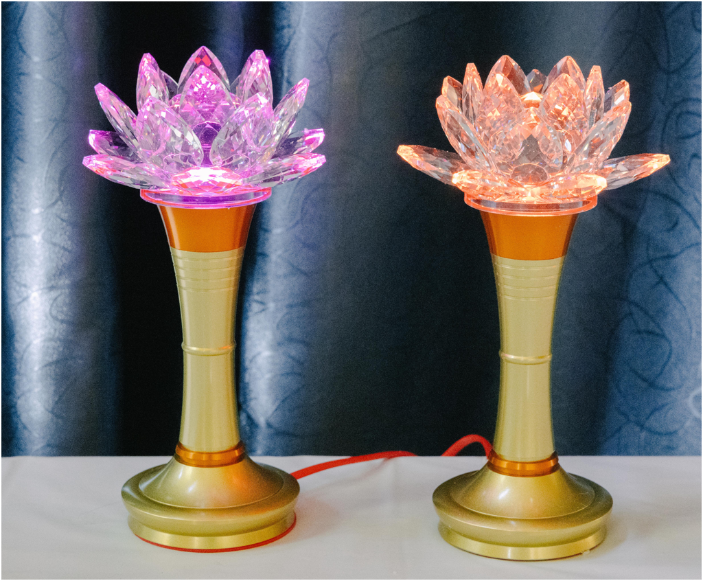Crystal Lotus Candle & Lamp (Set of 2)