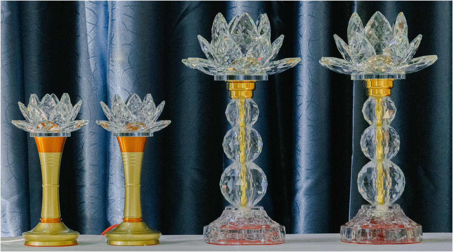 Crystal Lotus Candle & Lamp (Set of 2)