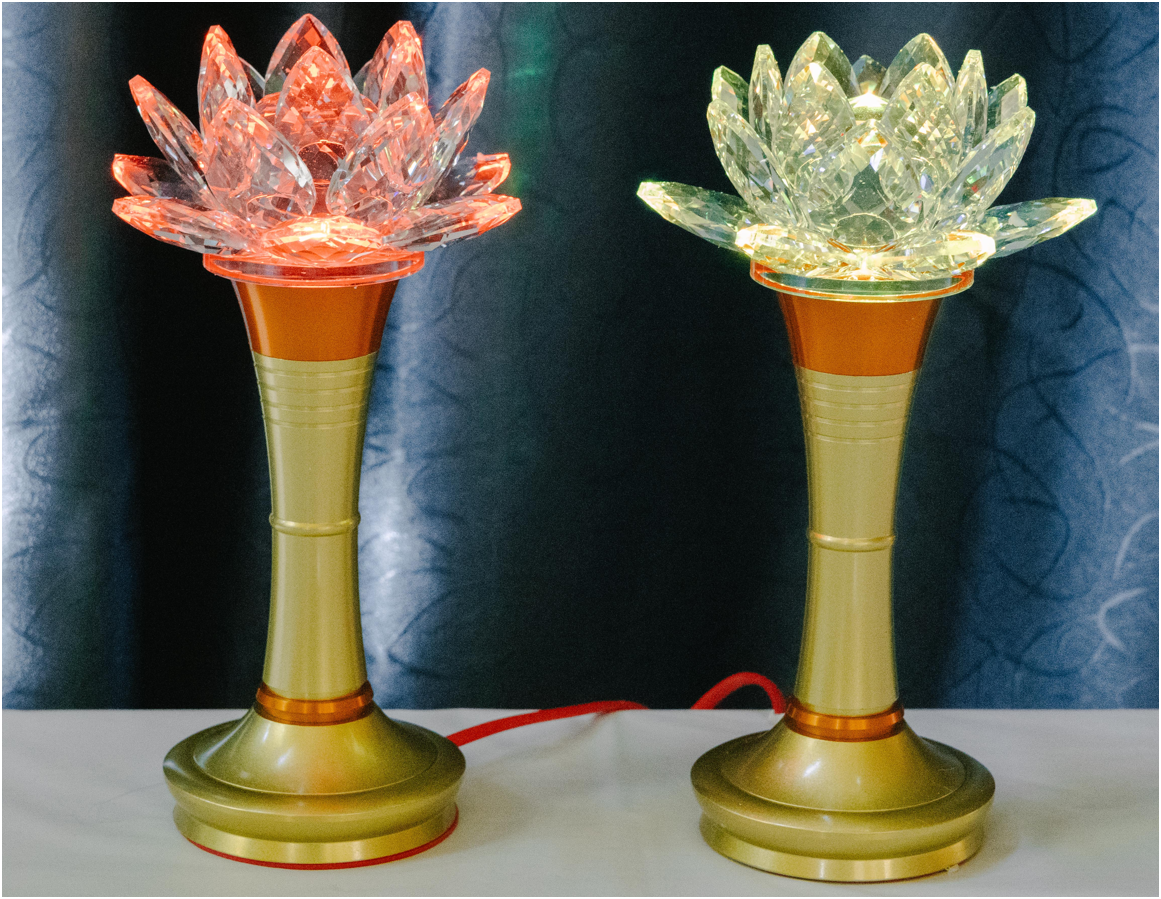 Crystal Lotus Candle & Lamp (Set of 2)