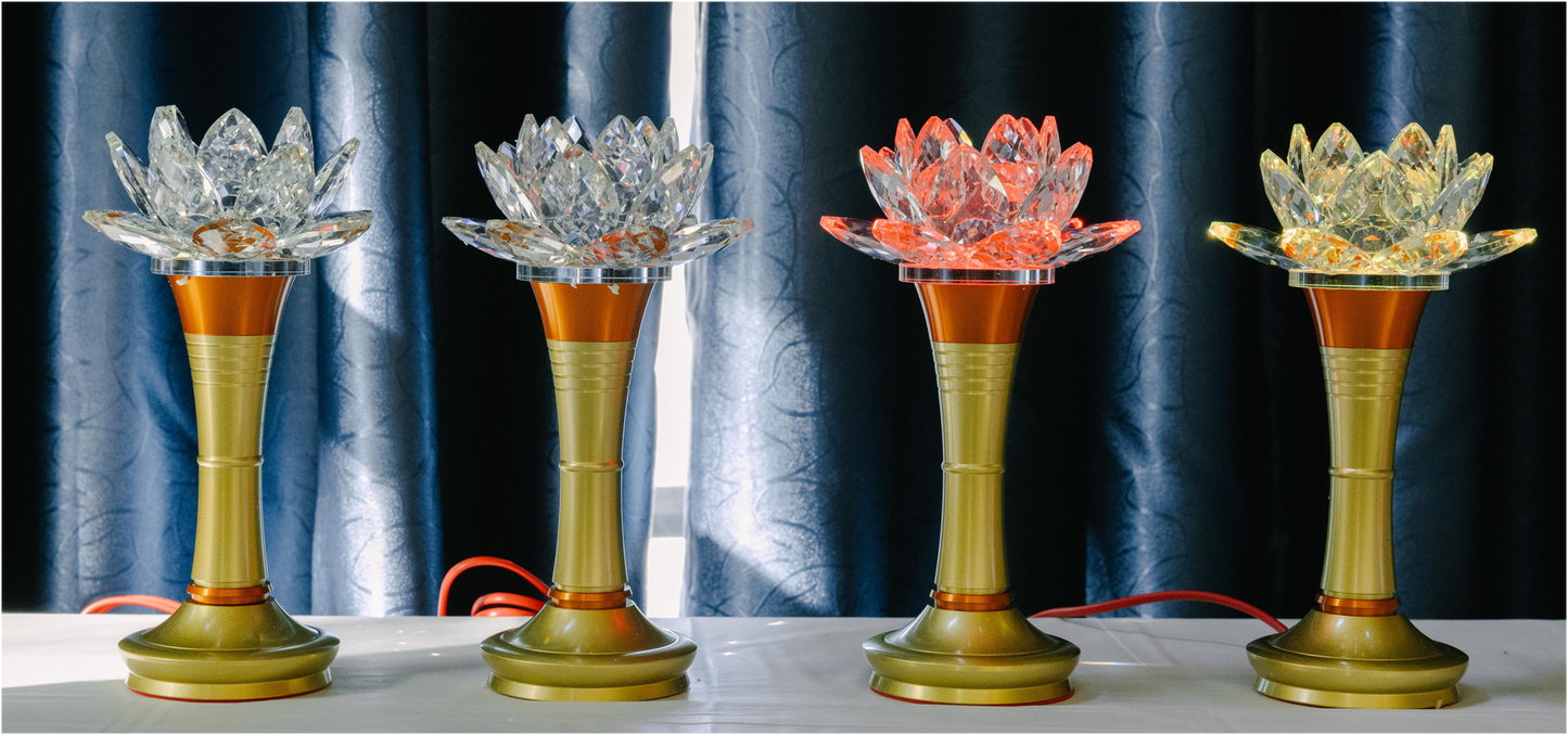 Crystal Lotus Candle & Lamp (Set of 2)
