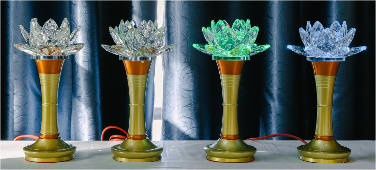 Crystal Lotus Candle & Lamp (Set of 2)