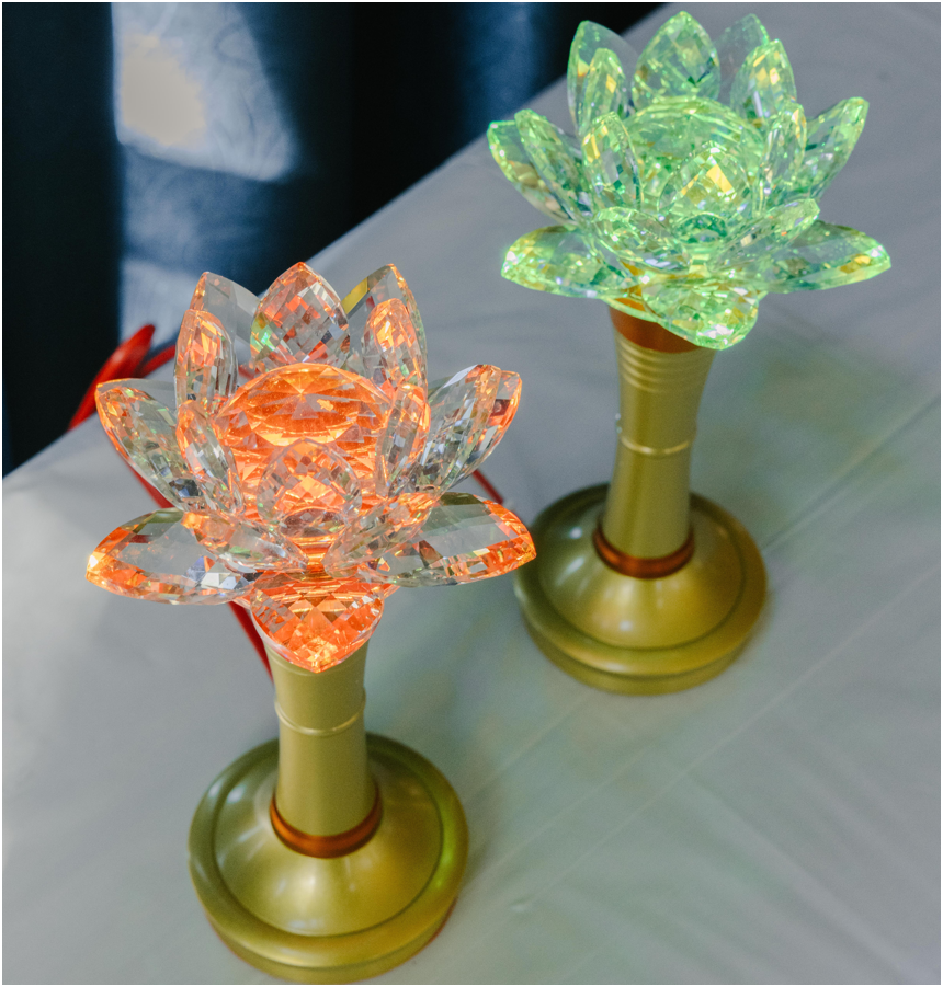Crystal Lotus Candle & Lamp (Set of 2)