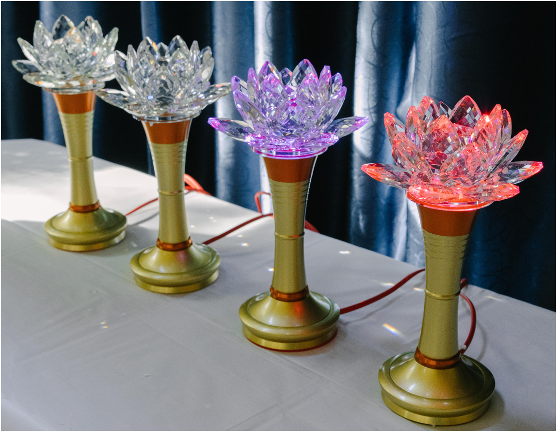 Crystal Lotus Candle & Lamp (Set of 2)