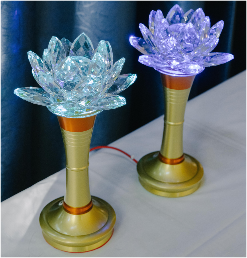 Crystal Lotus Candle & Lamp (Set of 2)