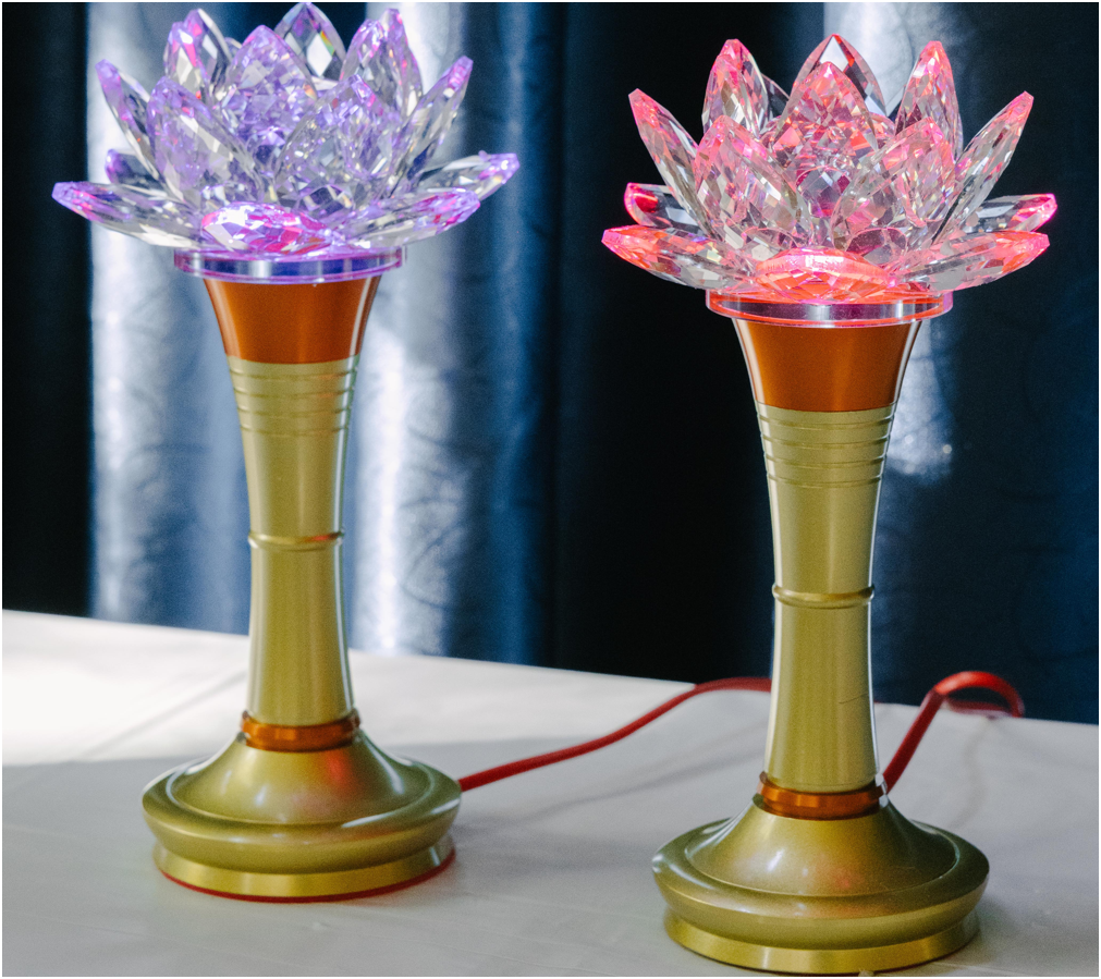 Crystal Lotus Candle & Lamp (Set of 2)