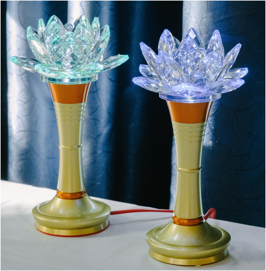 Crystal Lotus Candle & Lamp (Set of 2)