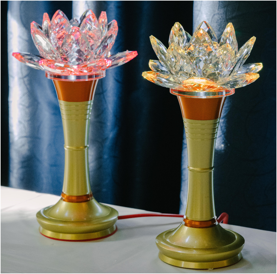 Crystal Lotus Candle & Lamp (Set of 2)