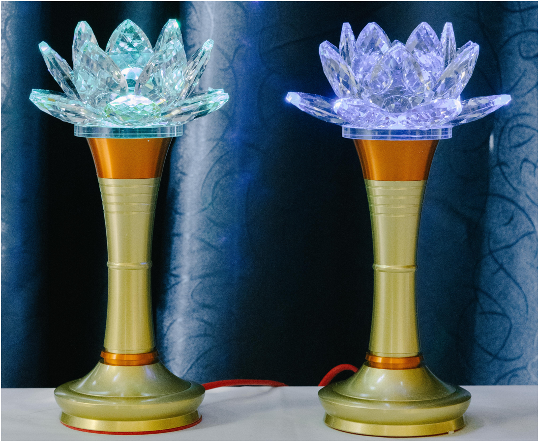 Crystal Lotus Candle & Lamp (Set of 2)