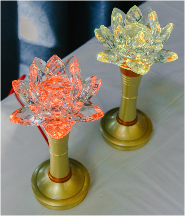 Crystal Lotus Candle & Lamp (Set of 2)