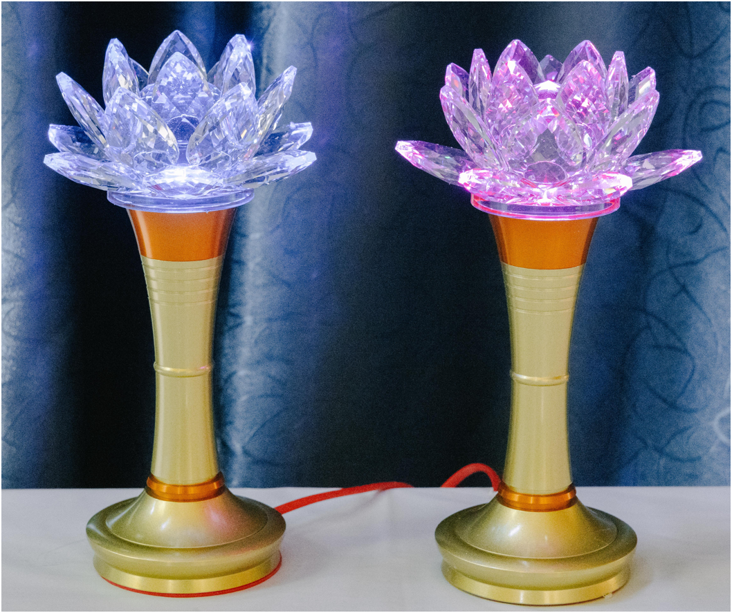 Crystal Lotus Candle & Lamp (Set of 2)