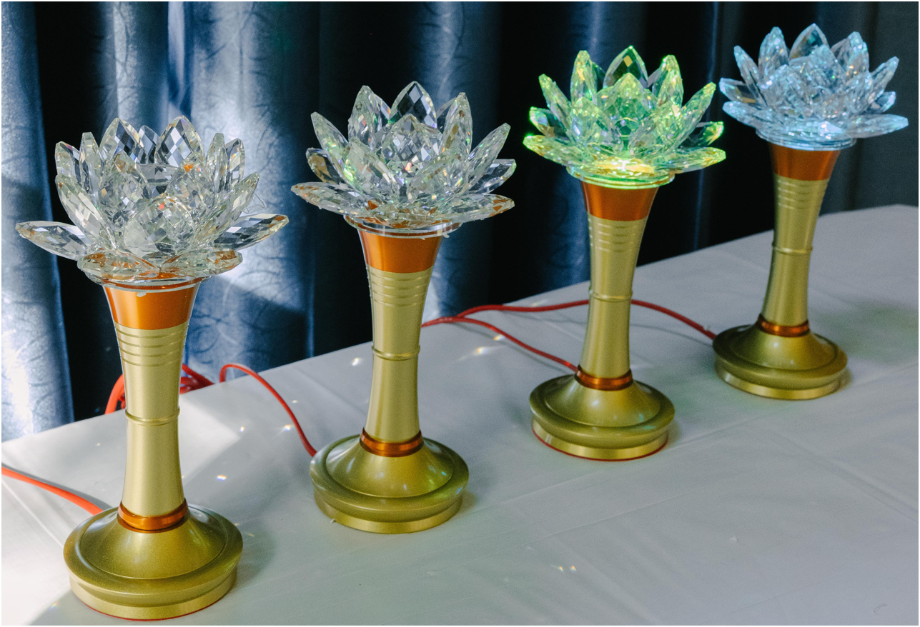 Crystal Lotus Candle & Lamp (Set of 2)