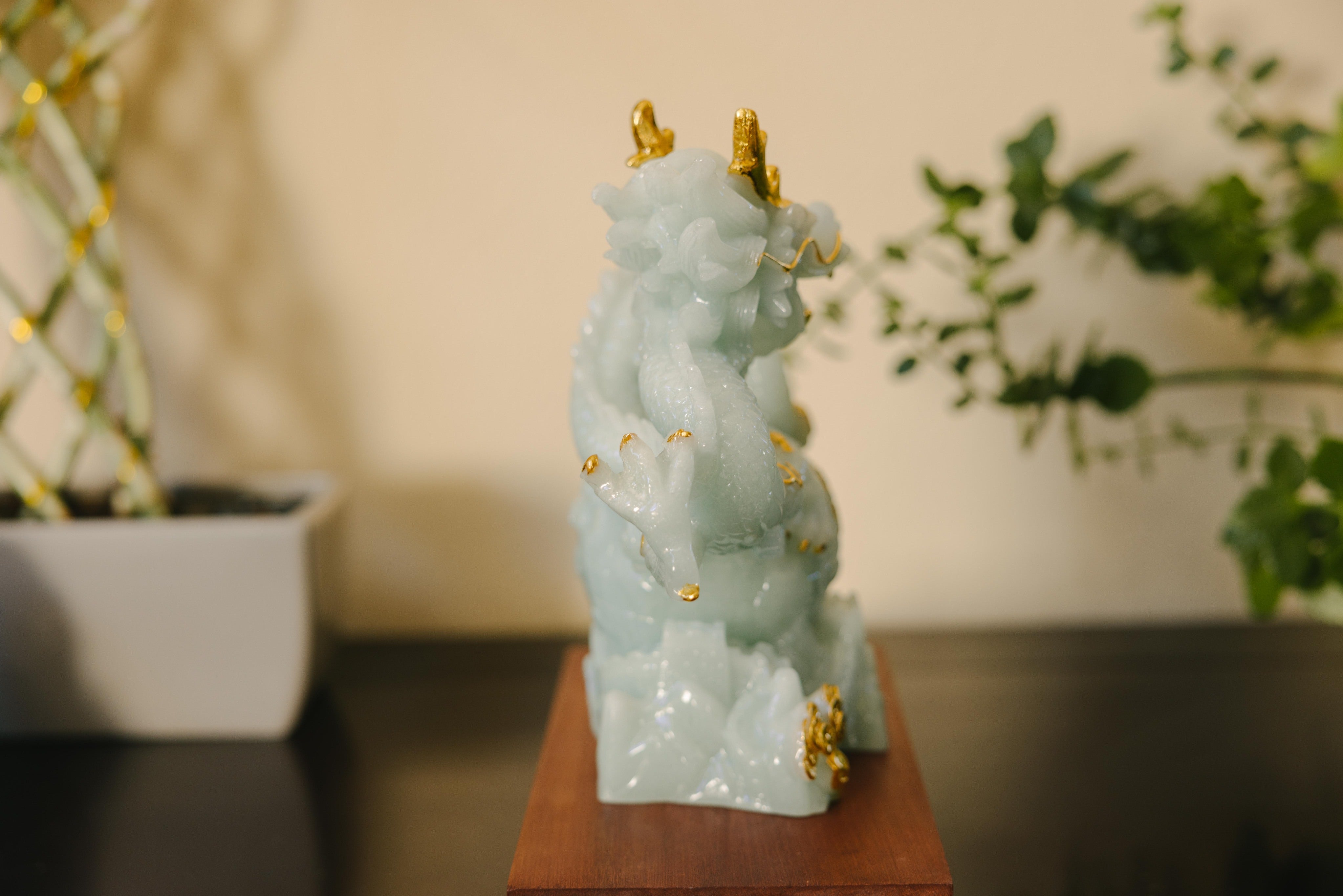 Blue Jade Dragon Statue – Blessbuddha.com