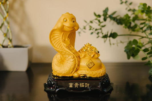 Golden Fortune Snake Wealth Ornament
