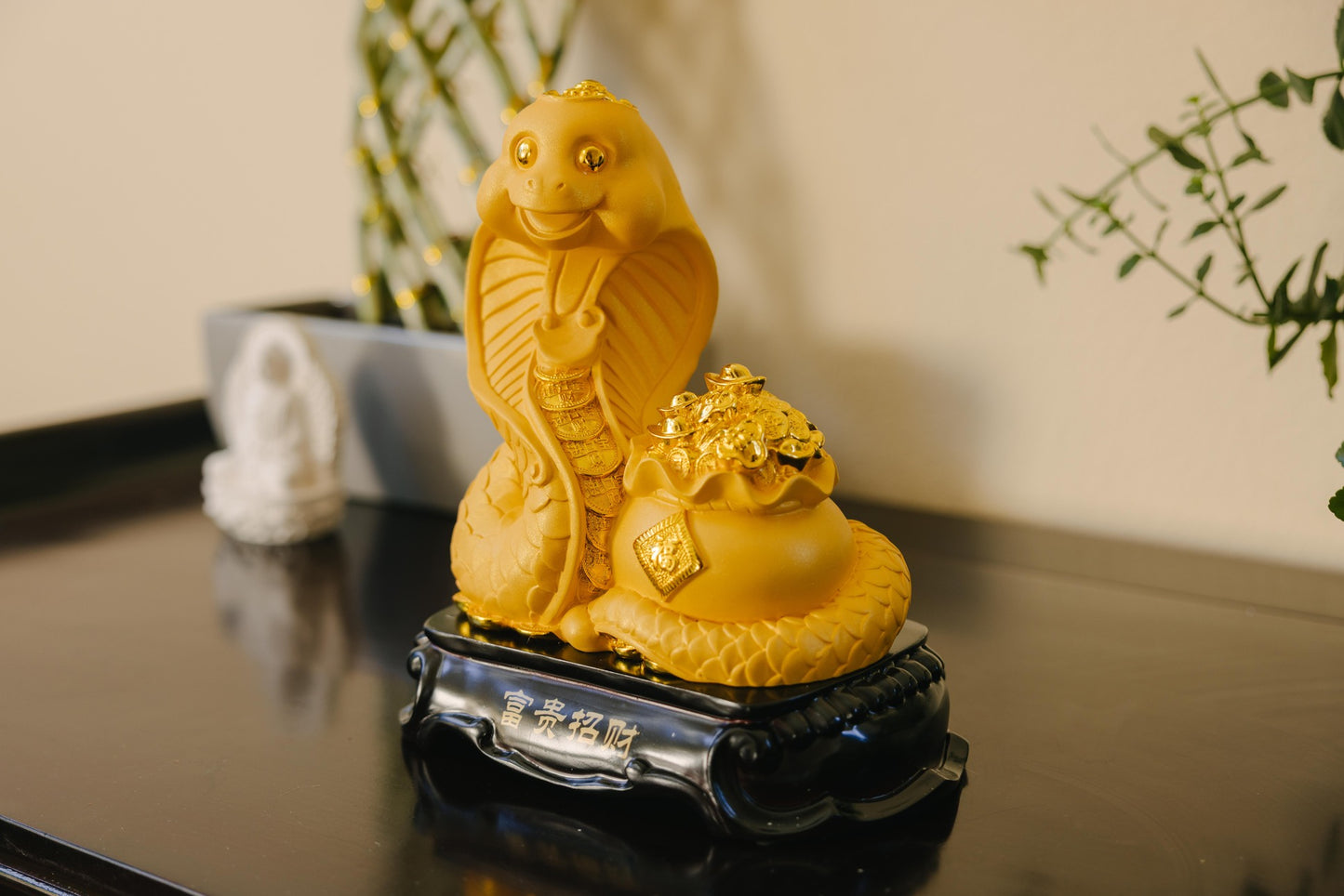 Golden Fortune Snake Wealth Ornament