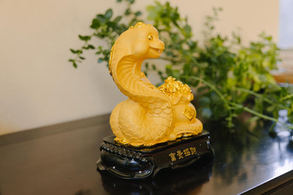 Golden Fortune Snake Wealth Ornament