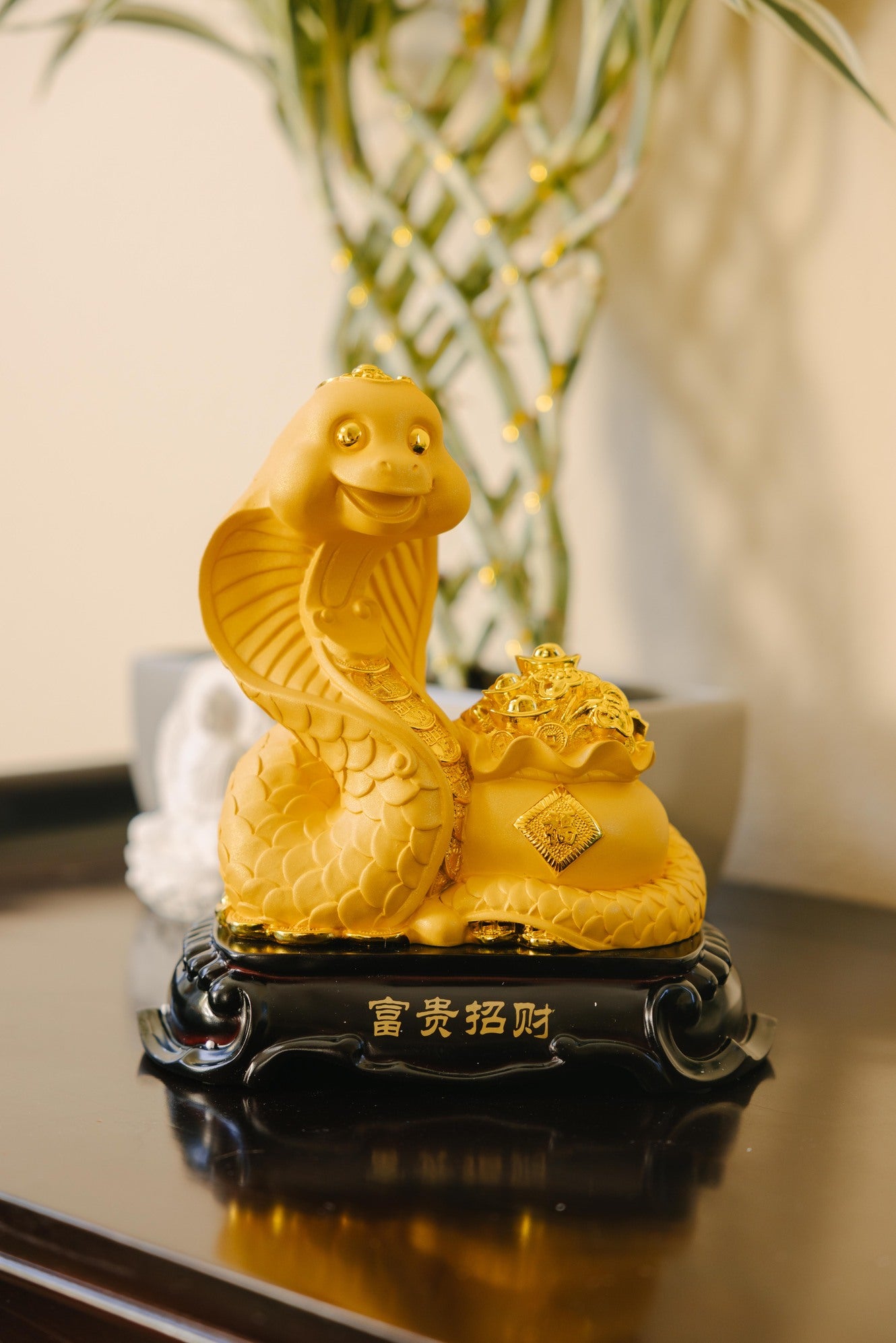 Golden Fortune Snake Wealth Ornament