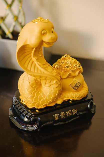 Golden Fortune Snake Wealth Ornament