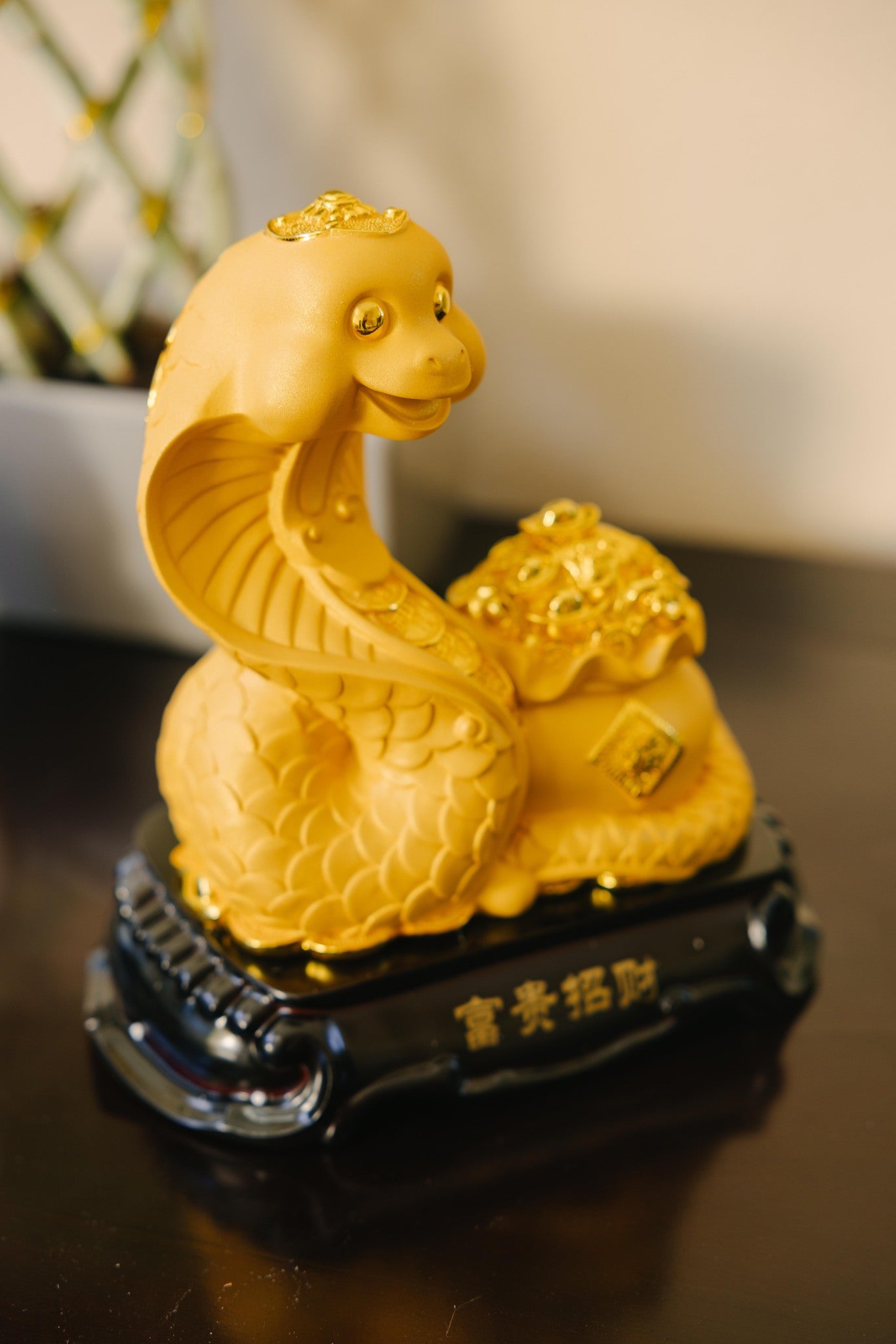 Golden Fortune Snake Wealth Ornament