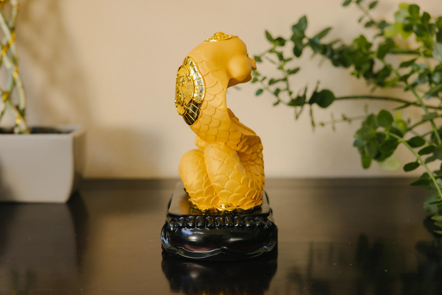 Golden Fortune Snake Wealth Ornament