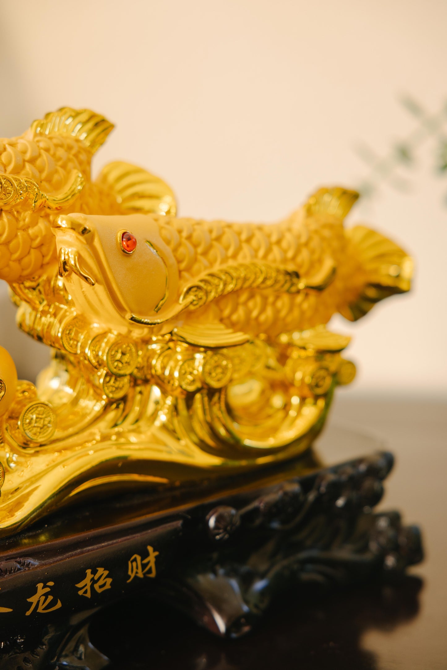Golden Arowana Fish Statue